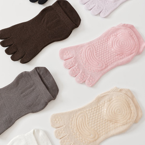 Spring full-coverage five-finger <b>socks</b>, boat <b>socks</b>, yoga <b>socks</b>, non-slip <b>socks</b> with adhesive soles for fitness, yoga, Pilates, - Product Image 1