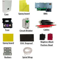 Conteneur de batterie au lithium Winfinova Compact DIY résistant aux chocs 51,2 V 100 Ah avec BMS JK et écran LCD – Boîtiers et supports de batterie portables