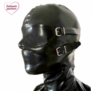 Intimate Partner Plus Size Inflatable Latex Zentai/Catsuit with <strong>Hood</strong> Eye Mask &amp; Mouthpiece for Men's Horror Use - Product Image 2