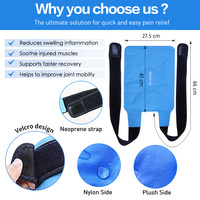 Wrap Ice Therapy avec sangle élastique pour blessures Wrap de glace en gel réutilisable pour les genoux avec peluche douce