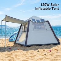 Tente de camping gonflable pour 3-4 personnes, installation facile, tente gonflable avec pompe à air électrique, PU3000mm imperméable, tente de glamping 4 saisons