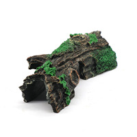 Cachette de reptile cachette d'aquarium dragon barbu lézards simulation cachettes de grotte de roche, ornement de tronc d'arbre creux d'aquarium
