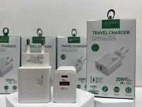 Chargeur rapide pour téléphone 40W PD QC4.0 à double port, adaptateur secteur portable de voyage, prise EU US, contrôle intelligent de la chaleur, charge de deux appareils simultanément