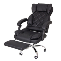 Chaise de bureau exécutive noire moderne, ergonomique, en cuir PU, design racing, multifonctionnelle, réglable en hauteur, personnalisation possible