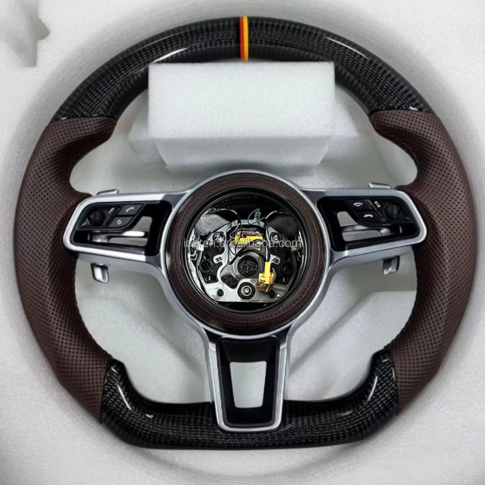 Спортивный руль из углеродного волокна для Porsche Panamera Macan Cayenne Taycan 718 Cayman GT4 RS 911 Carrera Targa 911 RS 911,2