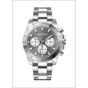 Montre de luxe pour homme haut de gamme en acier inoxydable Mouvement chronographe Seiko Bracelet en platine Tachymètre Accessoire de poignet classique Fabriqué - Product Image 5