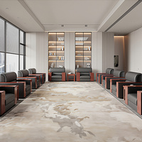 Ensemble de canapés de bureau en cuir PU imitation cuir de vachette avec accoudoirs en bois, canapé de réception pour bureau, salle d'attente, mobilier de bureau