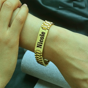 Meilleure Vente Bracelet de Luxe en Acier Inoxydable Plaqué Or PVD Courbé pour Montre, avec Barrette Gravable 6 mm 8 mm 10 mm 12 mm 15 mm - Product Image 2