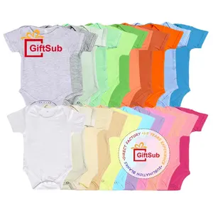 Body Unisex para Bebé Sublimación Blanco Mamelucos en Blanco Mono 100% Poliéster Manga Corta Recién Nacido Onesies para Bebé Niñas Niños