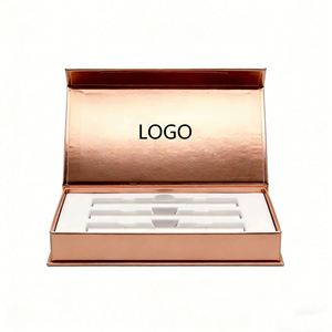 Boîte cadeau magnétique en or rose personnalisable en direct d'usine avec insert blanc, élégante, idéale pour l'emballage de cosmétiques et de produits de beauté - Product Image 2