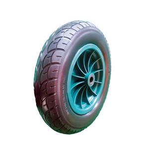 Cheng Jin 3.50-8 PU Foam Wheel Solid Polyurethane Blue <b>For</b> Handcarts And <b>Tool</b> <b>Carts</b> - Product Image 4