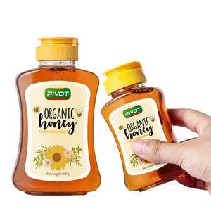 Thực Phẩm Cấp Pet Vuông Chai Nhựa Vuông Mật Ong Lọ Xi-rô Lưu Trữ Container Lật Top Cap Thực Phẩm Đóng Hộp Thạch Sô Cô La Salad - Product Image 3