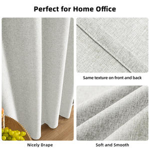 Rideaux occultants gris en polyester 100% isolants thermiquement pour la maison, le salon, l'hôtel, le café, l'hôpital, la fenêtre - Product Image 5