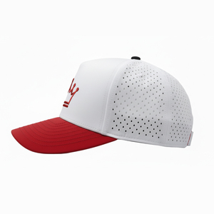 OEM tùy chỉnh lưới đục lỗ <span class=keywords><strong>hat</strong></span> Logo 5 Bảng điều chỉnh hơi cong vành Snapback cao su không thấm nước vá Golf <span class=keywords><strong>Cap</strong></span> - Product Image 3