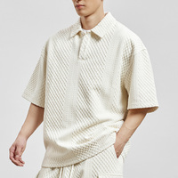 Maßgeschneiderter Herren-Cardigan mit Lochmuster, Knopfleiste, Offen Gestrickter Polo, Kurzarm-Pullover, Häkelshirt für den Sommer mit Standard-Polokragen für Herren