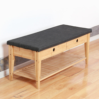 Banc Long en bois personnalisé 3 en 1, Design Signature multifonctionnel, Style Unique avec rangement pour couloir chambre à coucher