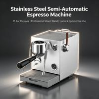 Machine à expresso semi-automatique EM3801 15 bars, style européen, pour la maison, avec pompe haute pression et fonction vapeur pour la préparation du lait
