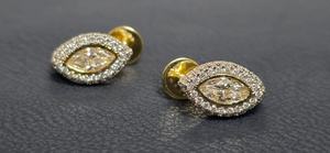 เครื่องประดับฮิปฮอป จิวเวลรี่ชั้นดี ทอง 14k ต่างหูแบบหนีบทรงโดมมาร์คีส์ หรูหรา ผลิตภัณฑ์แฮนด์เมด ขายส่ง - Product Image 4