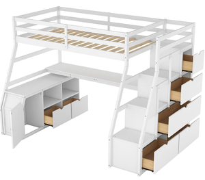 <span class=keywords><strong>Lit</strong></span> superposé <span class=keywords><strong>avec</strong></span> <span class=keywords><strong>bureau</strong></span> <span class=keywords><strong>et</strong></span> <span class=keywords><strong>escalier</strong></span>, lits superposés en bois <span class=keywords><strong>avec</strong></span> armoire <span class=keywords><strong>et</strong></span> 7 tiroirs <span class=keywords><strong>et</strong></span> 2 étagères, cadre de <span class=keywords><strong>lit</strong></span> superposé haut <span class=keywords><strong>avec</strong></span> marche pour enfants - Product Image 5