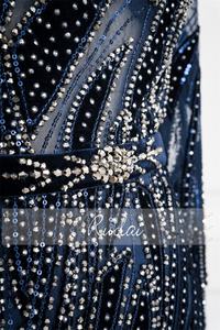 Ruolai LWC8089 Neues Modell Langärmliges Abendkleid mit Perlen und Kristallen für Abschlussball - Product Image 6