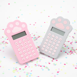 Calculatrice portable créative et mignonne pour étudiants en finance, design patte de chat et carotte - Product Image 1