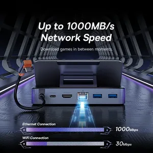 <span class=keywords><strong>Baseus</strong></span>-Estación de acoplamiento <span class=keywords><strong>USB</strong></span> C para Steam Deck Nintend Switch tipo C a HDMI compatible 4K @ 60Hz RJ45 PD 100W tipo C <span class=keywords><strong>USB</strong></span> 3,0 <span class=keywords><strong>Hub</strong></span> - Product Image 4