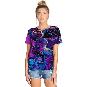 wholesale custom all over 3d sublimation digital printing women's t shirt