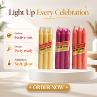 Bougie religieuse en gros, bougie en bâton colorée, bougies à combustion longue durée, bougies en cire de paraffine
