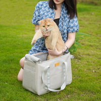 Tas Jinjing Hewan Peliharaan Portabel Lipat Musim Panas, Tas Kucing untuk Luar Ruangan, Tas Perjalanan Hewan Peliharaan, Tas Jinjing Bahu, Tas Kucing Ringan