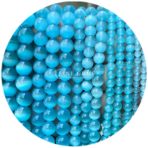 Venta al por mayor de piedras preciosas de cristal natural ojo de gato cuentas de forma redonda múltiples tipos de <span class=keywords><strong>piedra</strong></span> hebras de cuentas sueltas para la fabricación de joyas DIY - Product Image 3