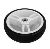 Roue avant de poussette pour bébé de 6,5 pouces avec pneu en caoutchouc gonflable en PU et jante en PP pour poussette