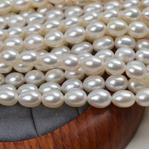 Perlas de Arroz Gruesas de Alta Calidad de 7-8 mm, Perlas Cultivadas de Luz Intensa, Perlas de Agua Dulce Naturales Dispersas para Manualidades, Perlas Sueltas - Product Image 3