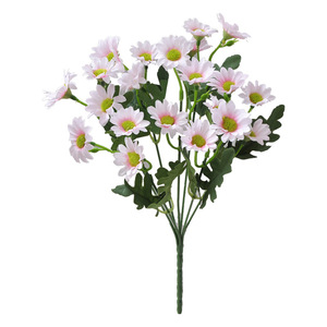Bouquet de marguerites artificielles Yoshinobu, 7 tiges, 21 fleurs en soie, blanc, rose, jaune, orange, rouge rosé, arrangement décoratif - Product Image 5