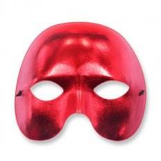 Fit/BK/Happy Party Event Face (rojo) Máscara de disfraz de media cara de plástico Máscara de Carnaval con forma de gato con estampado DIY para eventos - Product Image 1