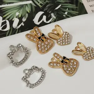 Handmade DIY Chất liệu Rhinestones tình yêu hợp kim trang sức thỏ Mặt dây chuyền nhỏ Hello Kitty Vòng đeo tay mặt dây chuyền bông tai Phụ kiện