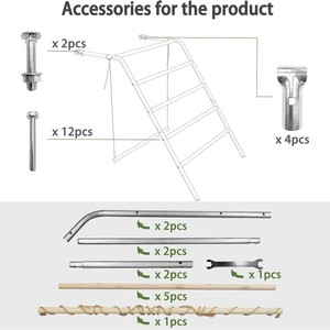 Escalera para gallinero de tubo galvanizado, percha metálica para pollos, uso en exteriores, alto nivel de seguridad - Product Image 5