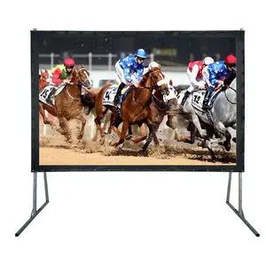 Rain Proof 120 inch 150 inch Fast Fold Front Rear Two Side Projection Projector Screen for Yard Master Outdoor
