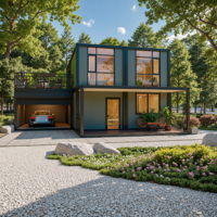 Casa Modular de Acero de Alta Calidad de 2 Dormitorios, Casa Prefabricada Totalmente Equipada para Apartamentos, Oficina, Diseño de Paquete Plano