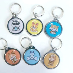 사용자 정의 로고 변형 <span class=keywords><strong>QR</strong></span> 코드 인쇄 RFID NFC 태그 키 체인 애완 동물 목걸이 RFID 열쇠 고리 개 고양이를위한 금속 반지 식별 - Product Image 1
