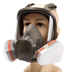 หน้ากากซิลิโคนเต็มหน้าพร้อมตัวกรองป้องกันพิษสารเคมีป้องกันยาฆ่าแมลงทนสเปรย์พ่นสีป้องกันใบหน้า - Product Image 3
