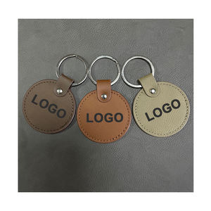 LLavero de cuero sintético personalizable con logotipo personalizable, cortador láser grabado en blanco, <span class=keywords><strong>Mini</strong></span> llavero de cuero para regalo - Product Image 3