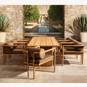 Sassanid Outdoor Artesanía excepcional Patio Muebles de jardín Hotel de lujo Muebles de exterior <span class=keywords><strong>Palma</strong></span> Juego de comedor de teca maciza - Product Image 1