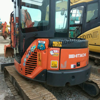 Mini-excavatrice hydraulique sur chenilles Hitachi ZX55U d'occasion, 5T, d'origine japonaise, 2021, faible nombre d'heures, zéro recul de queue, compacte, pompe à engrenages, moteur