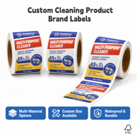 Etiqueta Adhesiva de Vinilo Removible, Impermeable, con Impresión Digital UV Personalizada, para Etiquetas de Champú y Productos de Limpieza del Hogar