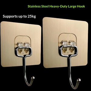 Ganci Adesivi da Parete in PVC e Acciaio Inossidabile per <span class=keywords><strong>Cucina</strong></span> e Bagno - Product Image 2