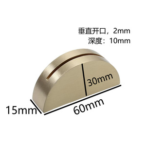 Brass Half Round Card Holder 30mm X 15mm X 12mm Desk <b>Name</b> <b>Tag</b> Stand For Office Display - Product Image 5