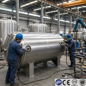 Réservoir de stockage vertical en acier inoxydable fabriqué sur mesure, réservoir tampon industriel scellé, certifié ASME CE ISO - Product Image 5