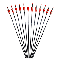 Flèche en carbone traditionnelle de 31 pouces, ID 6,2 mm, pour la chasse et le tir à l'arc recurve, pointe en acier, plume en plastique, spine 250-800