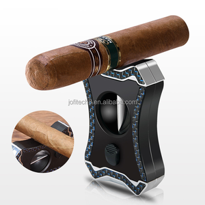 Nouveau coupe-cigares de luxe portable multifonctionnel 4-en-1 en acier inoxydable en forme de V, doublement pliable, avec porte-cigares - Product Image 3
