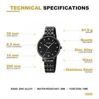 Montre à quartz SKMEI 2006, nouvelle édition limitée pour femmes, boîtier en alliage, cadran en verre, analogique, étanche 3 BAR, avec fermoir pliant
